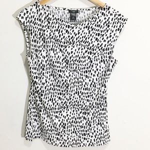 Ann Taylor black white dot sleeveless top